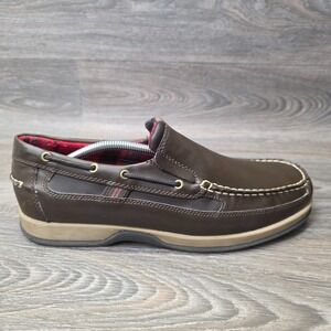 Outland Shoes Mens 12 Brown Faux Leather Plaid‎ Flannel Lined Comfort Loafers